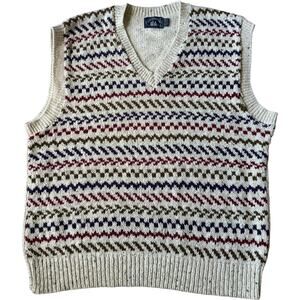 American Vintage Boat House Row knit cotton oatmeal V neck vest Large